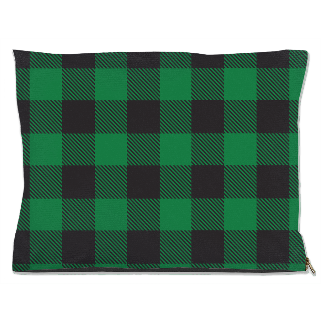 Buffalo Plaid Green Dog Bed