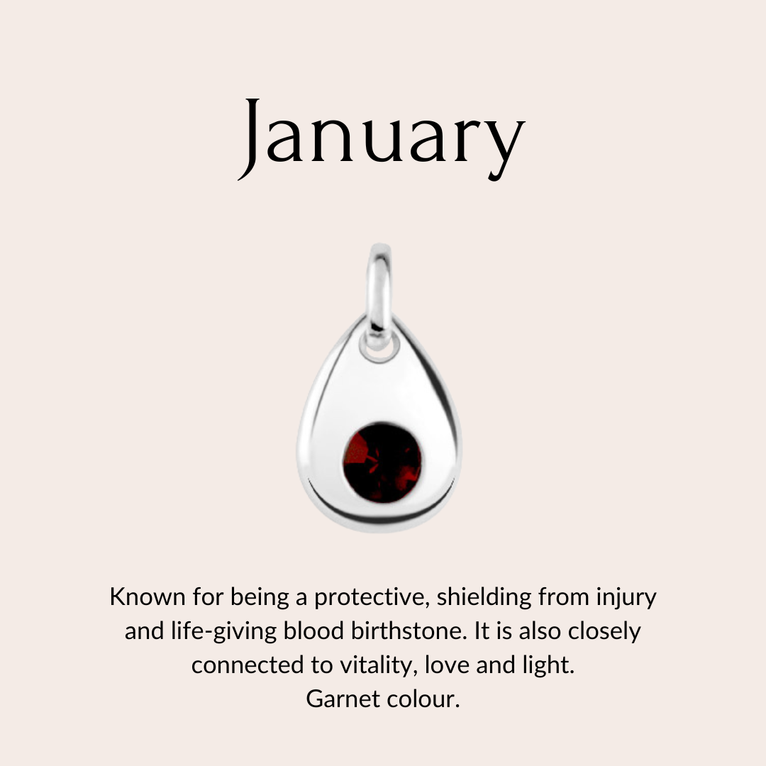 Sterling silver birthstone collar charm