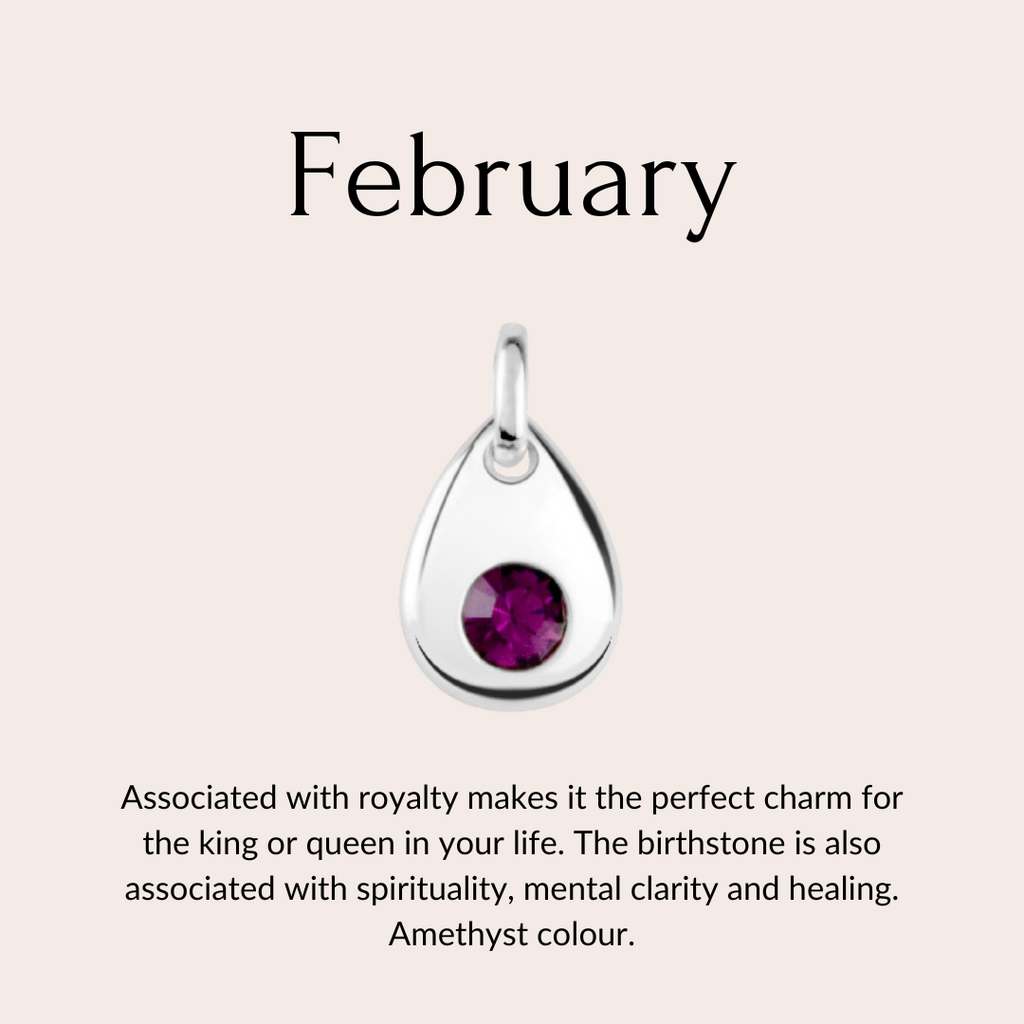 Sterling silver birthstone collar charm