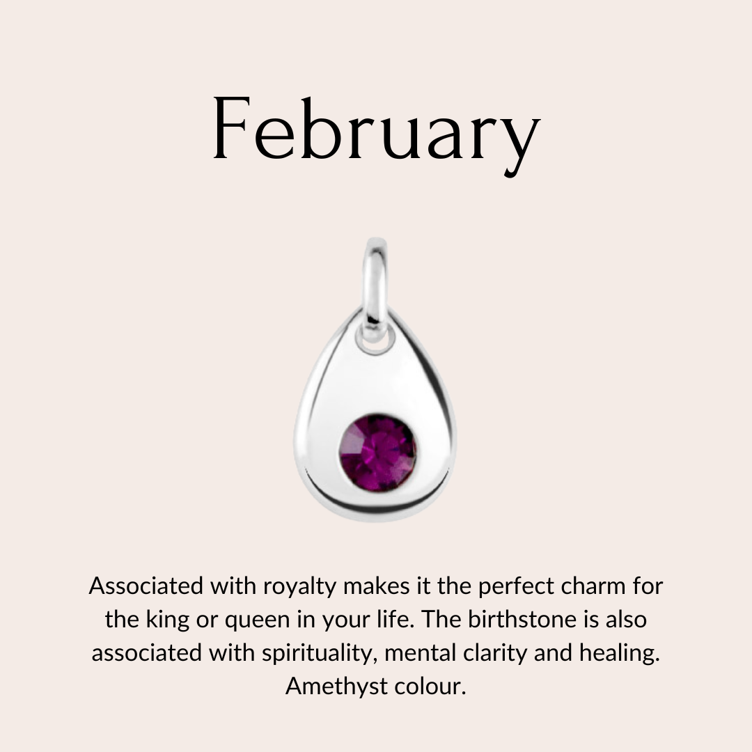 Sterling silver birthstone collar charm