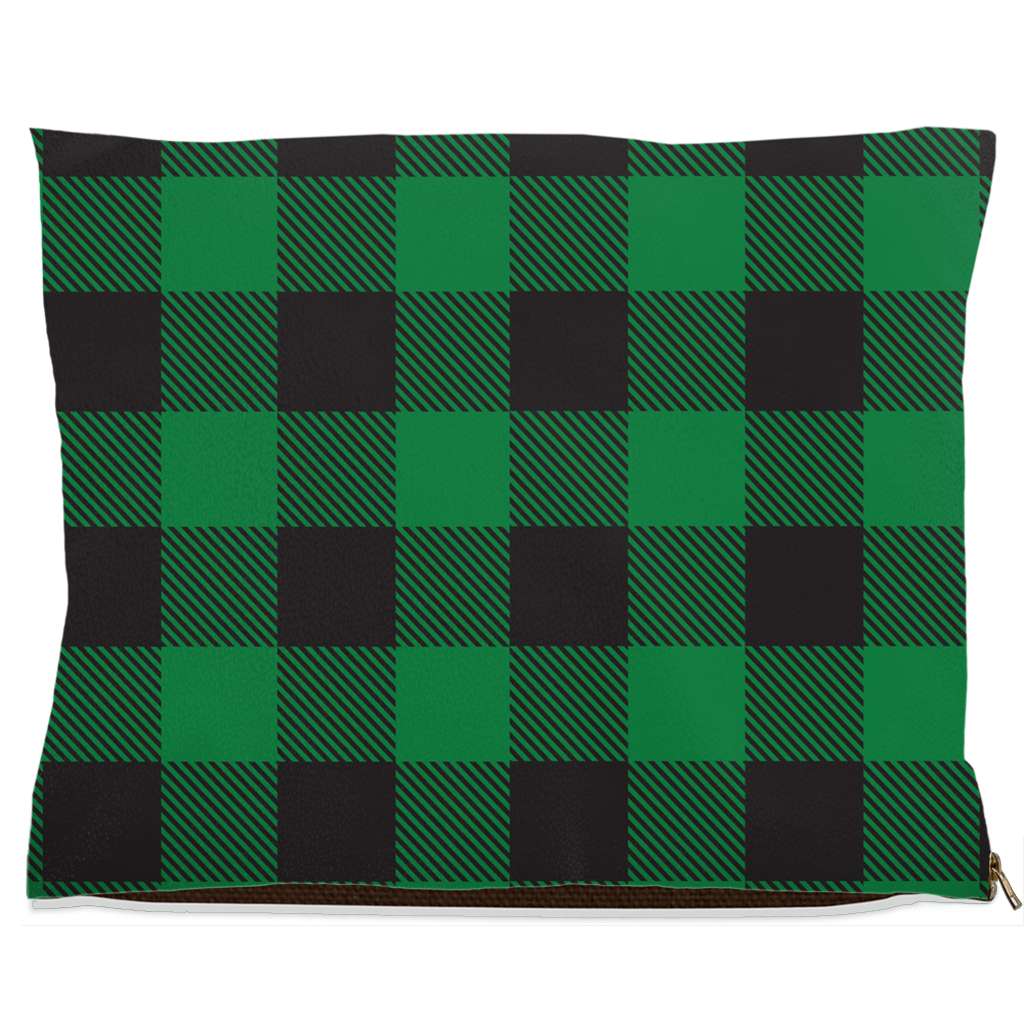 Buffalo Plaid Green Dog Bed