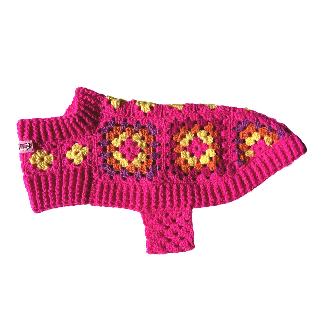 Handmade Crochet Dachshund Coat / Jumper - Hot Pink-0