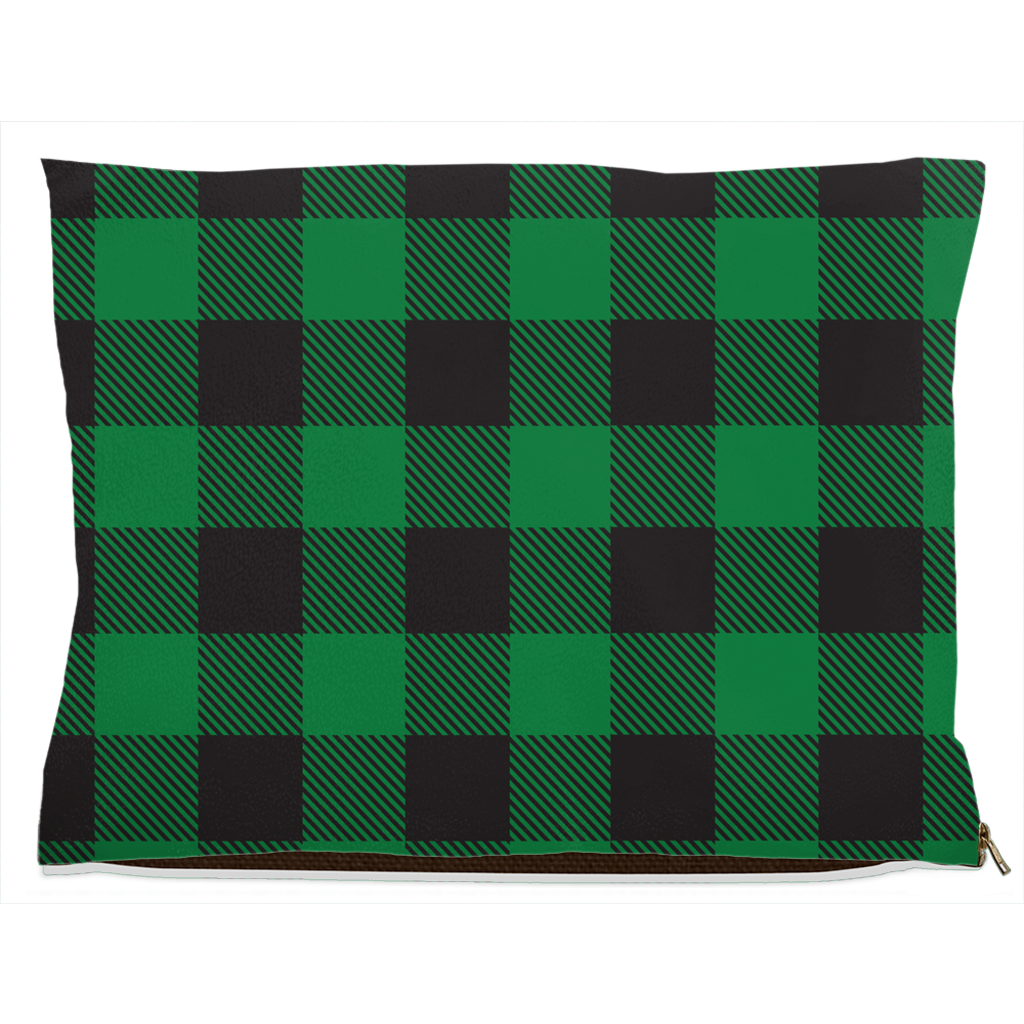 Buffalo Plaid Green Dog Bed