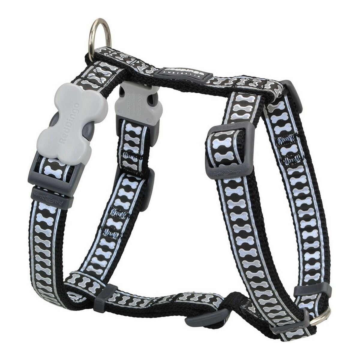 Dog Harness Red Dingo Bone Reflective 46-76 cm Black-0
