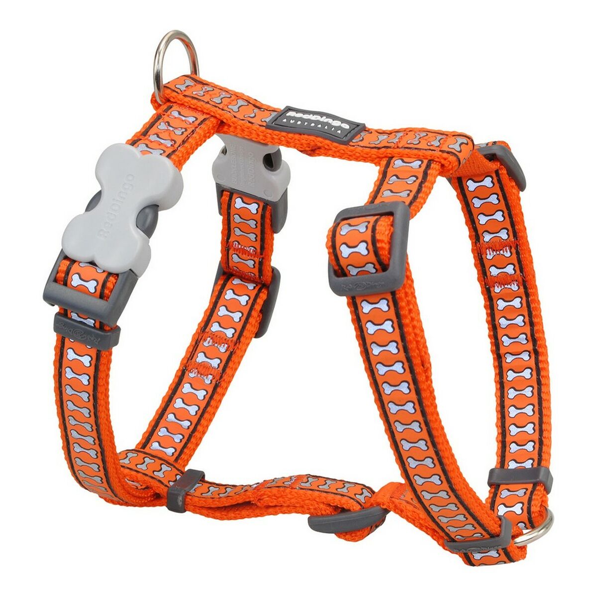 Dog Harness Red Dingo Orange Bone Reflective 37-61 cm-0