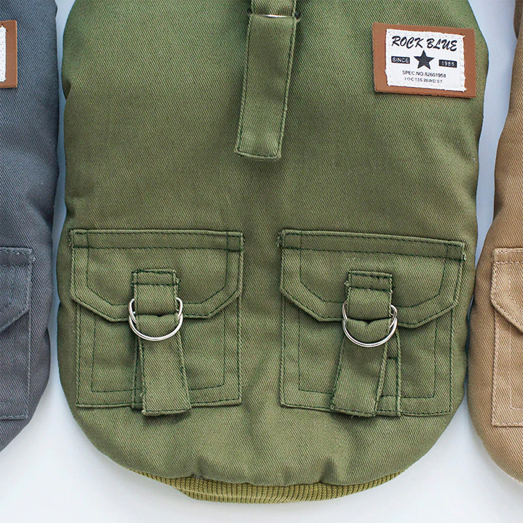 Green Trench Dog Coat by Doggy Doo Little-3