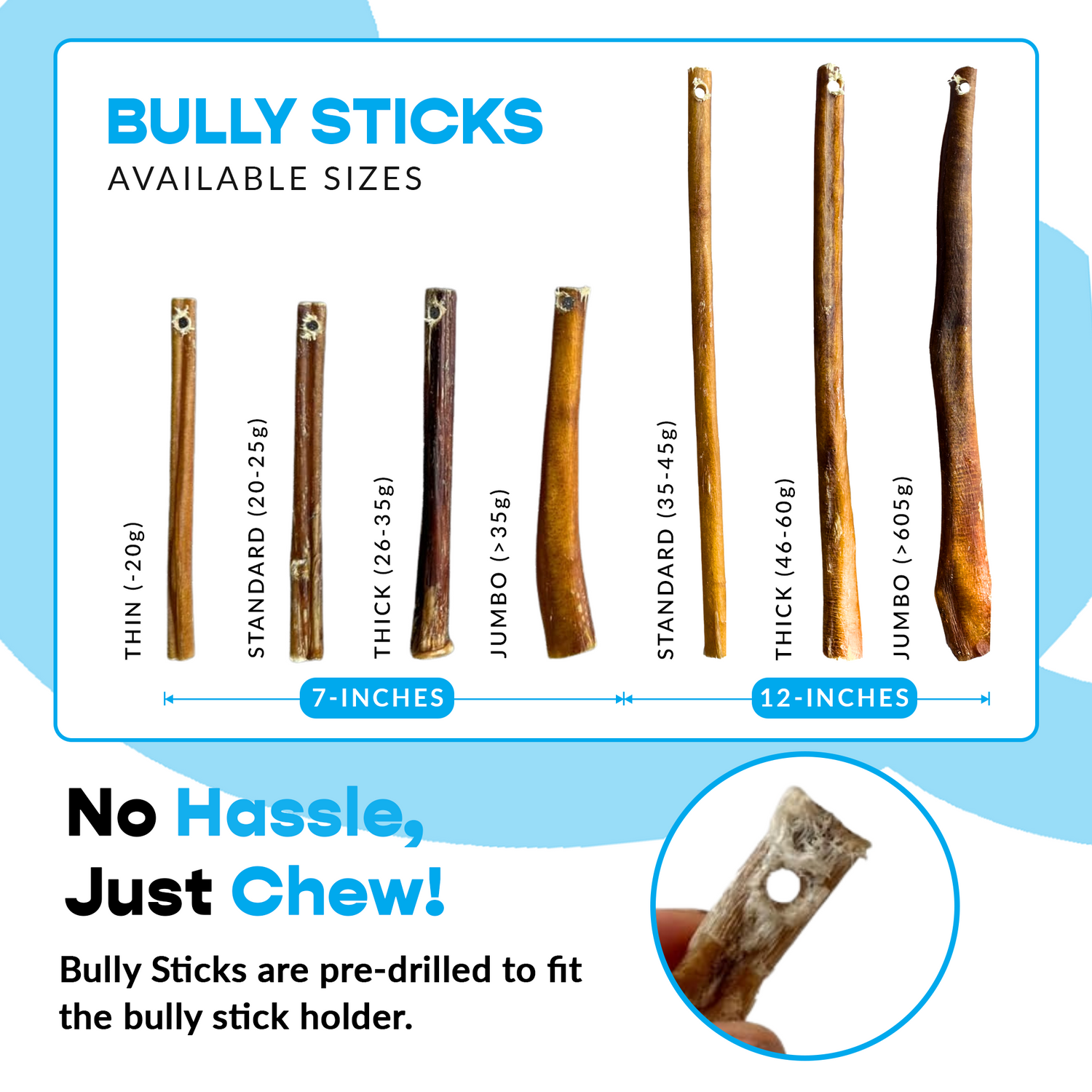 12" Jumbo Bully Sticks - Refill Pack