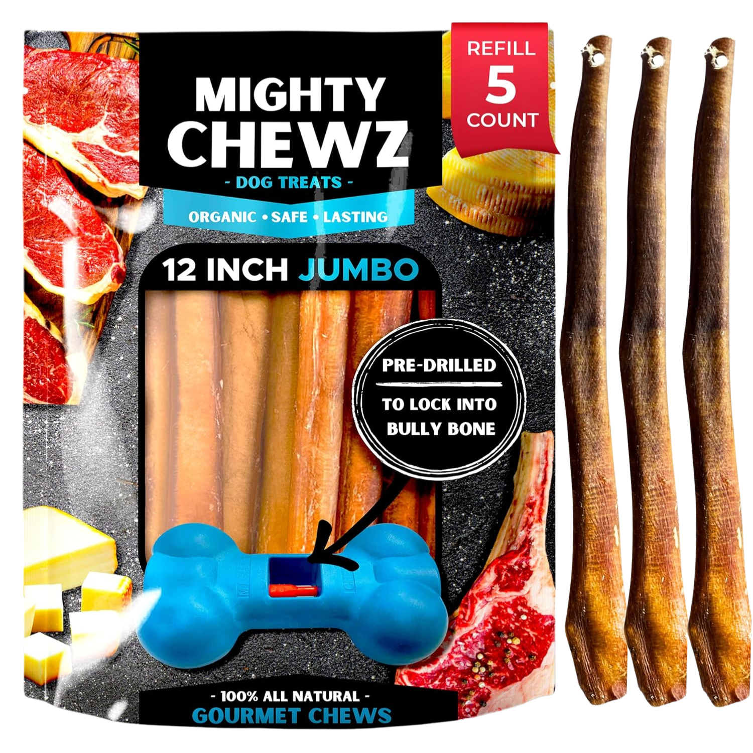 12" Jumbo Bully Sticks - Refill Pack