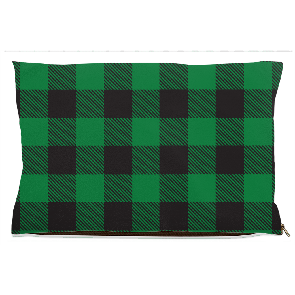 Buffalo Plaid Green Dog Bed