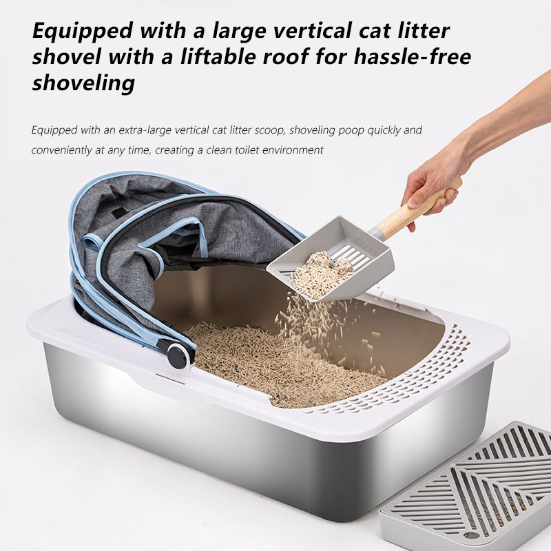 Stainless Steel Cat Litter Box with Lid