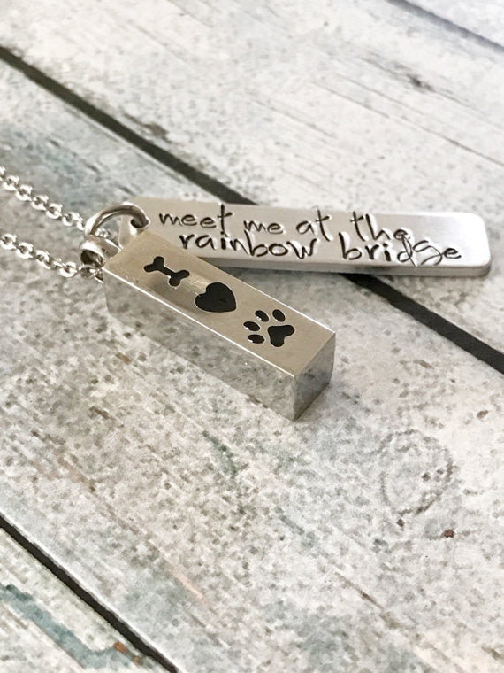 Pet loss - Hand stamped necklace - Pet memorial
