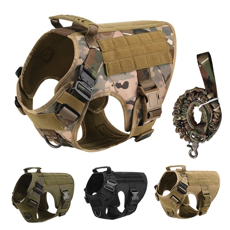 No Pull Harness For Large Dogs Military Tactical Dog Harness Vest-0