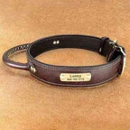 Personalised Leather Dog Collar Set with ID Tag-2