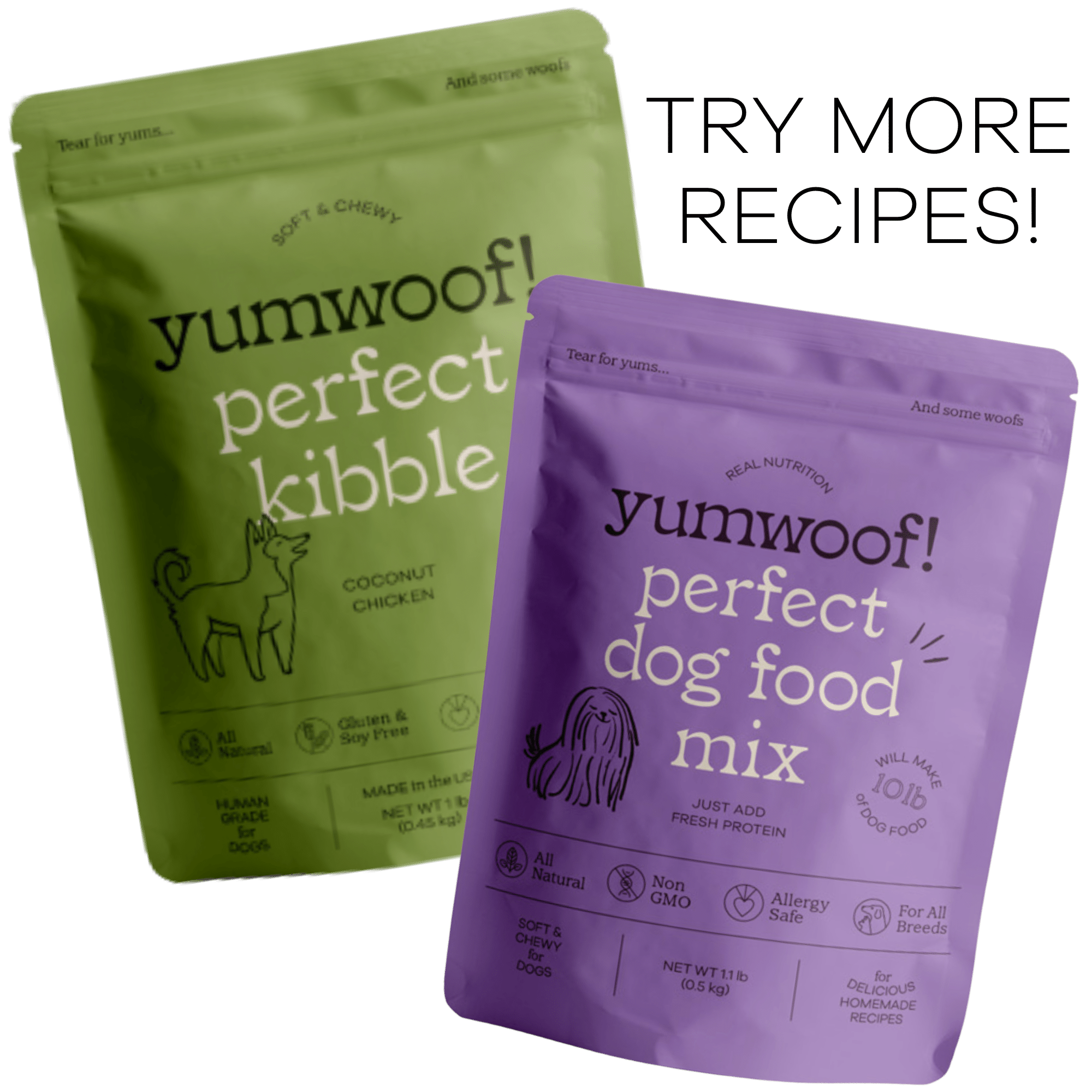 Picky Eater Starter Pack - Add Perfect Kibble Coconut Chicken (14 oz) + Perfect Dog Food Mix-0