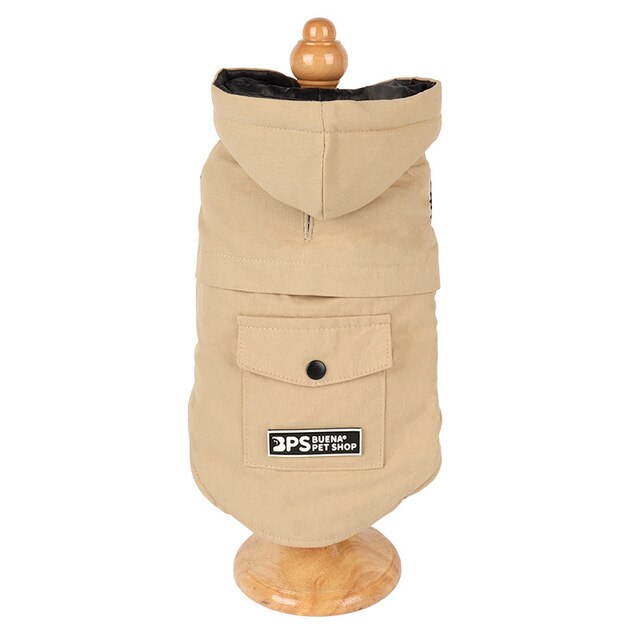 Pet Dog Clothes Winter Warm Corgi Bichon Vest Jacket Soft Plus Velvet Solid Color Sleeveless Hooded Vest for Dogs Pet Clothing-4