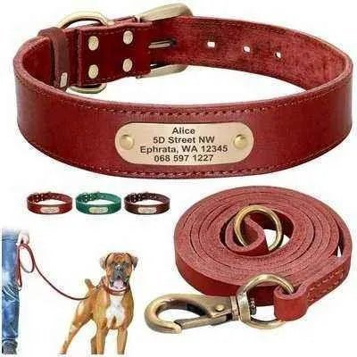 Royal Canine Elegance Personalised Leather Dog Collar &amp; Leash Set 🐾-0