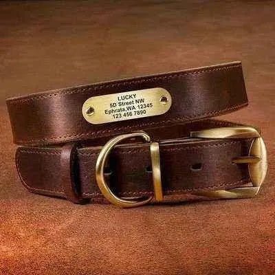 Royal Canine Elegance Personalised Leather Dog Collar &amp; Leash Set 🐾-1